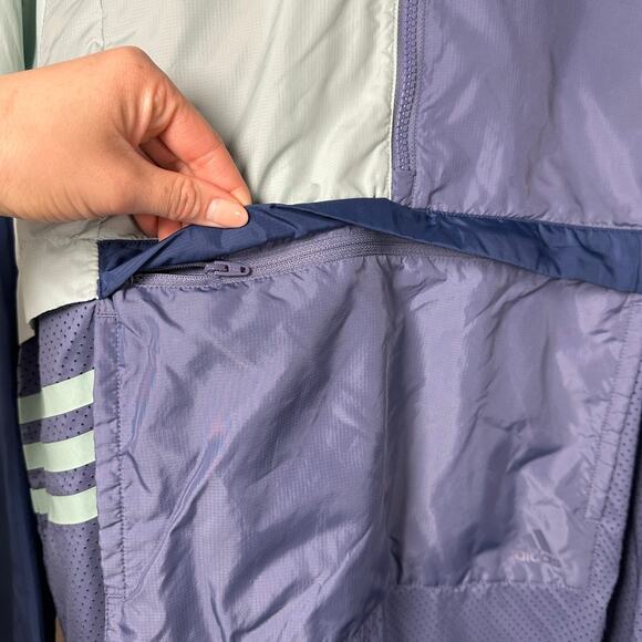 Adidas Multicolor Half Zip Pullover Windbreaker Anorak Rain Jacket Womens Medium - Picture 7 of 10